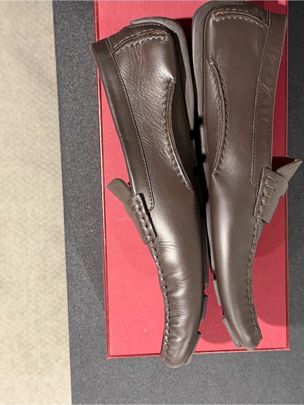 Bally Men's Leather Penny Loafers in Dark Brown - Picture 3 of 11